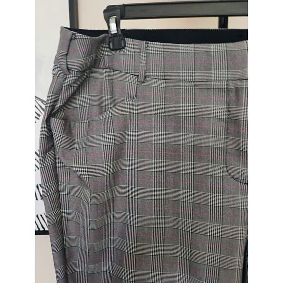 Lane Bryant Size 24 Pink And Gray Checkered Dress Pants. Plus Size. Elastic Wst. - Picture 2 of 16